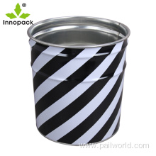 13L decorative metal tin pail buckets with lid